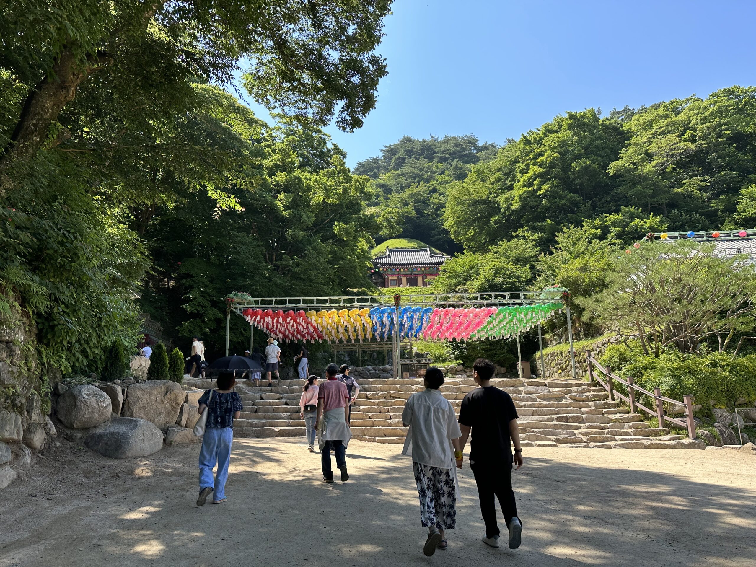 Stop Nr. 4: Seokguram Grotto. The grotto on top of the hill contains a monumental statue of Buddha which is considered a masterpiece of Buddhist art in the far east.