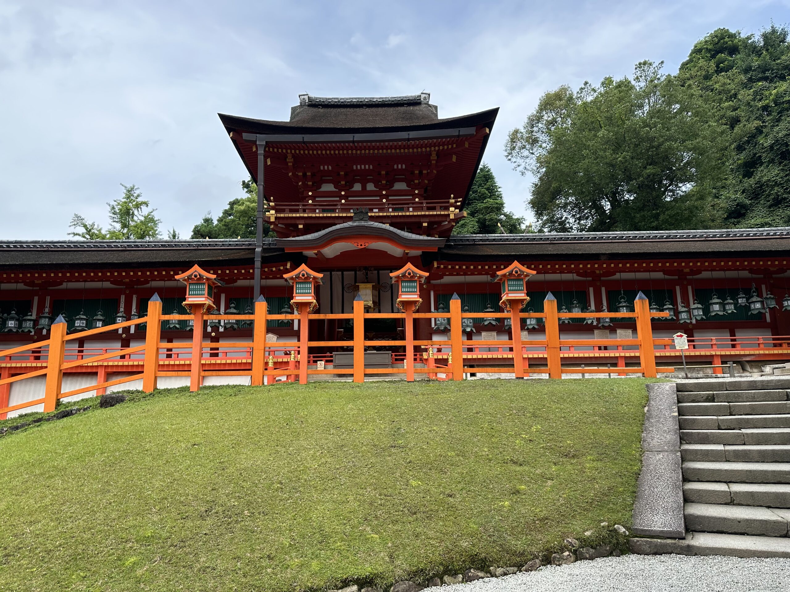 Middle gate and hall at Kasuga Taisha shrine.